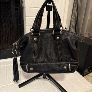 B Makowski Black Leather Handbag
